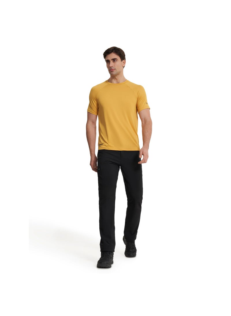 Outventure Outventure Men’s Quick-Dry Mustard T-Shirt – Slim Fit, Stretch Fabric, +ADD QUICKDRY Moisture-Wicking, Durable & Comfortable for Outdoor Activities  - Image 4