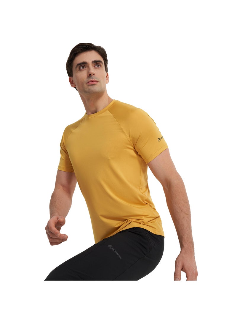 Outventure Outventure Men’s Quick-Dry Mustard T-Shirt – Slim Fit, Stretch Fabric, +ADD QUICKDRY Moisture-Wicking, Durable & Comfortable for Outdoor Activities  - Image 1