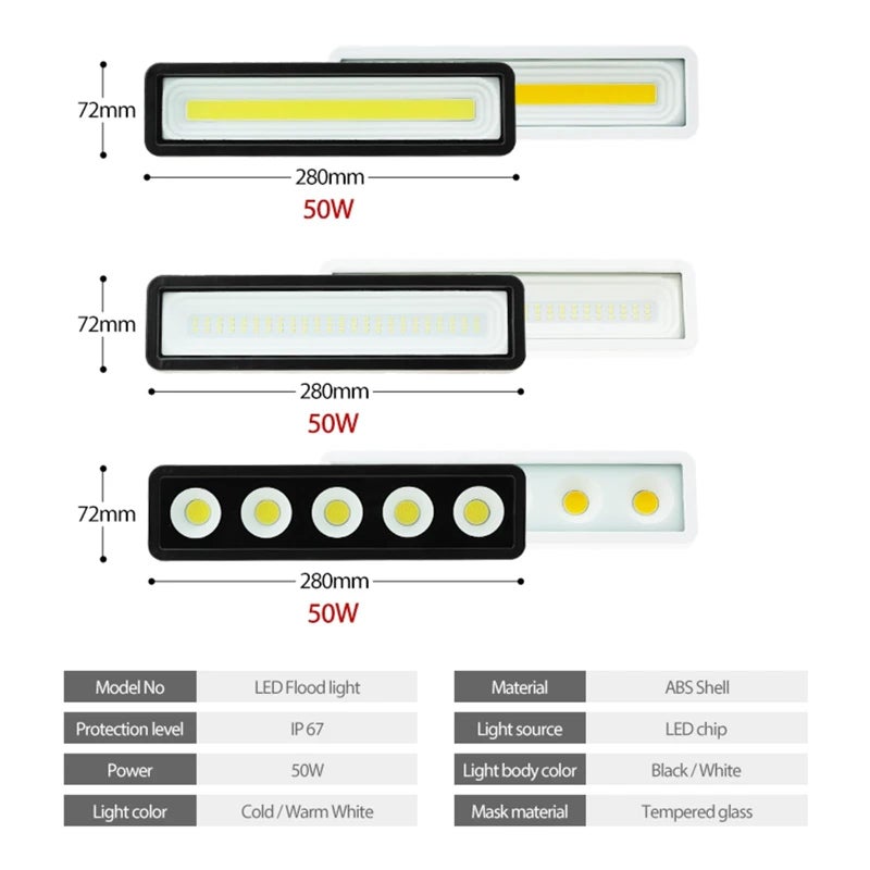 Waterproof IP67 LED Floodlight 50W Outdoor COB Spotlight Cold White SMD 50W Garden Street Landscape Lighting - Image 5