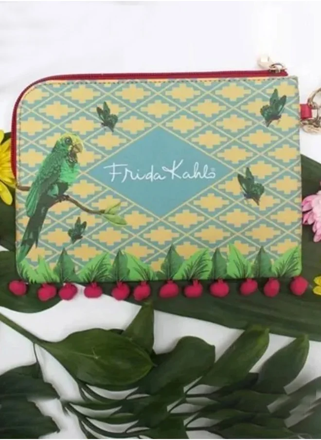 House Of Disaster Parrot Print Makeup Pouch | Zipper Cosmetic Pouch | Pouch for Kids