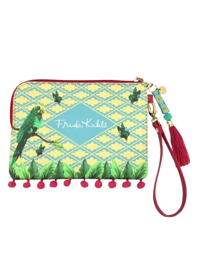 House Of Disaster Parrot Print Makeup Pouch | Zipper Cosmetic Pouch | Pouch for Kids