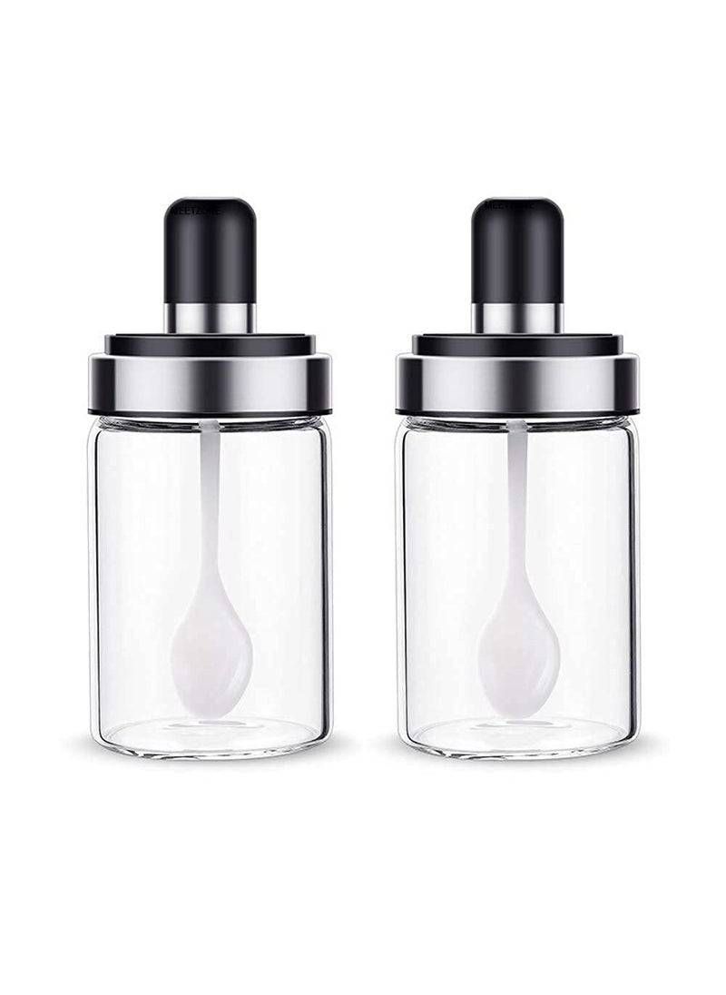 Niralasa Niralasa Kitchen High Borosilicate Glass Food and Pickle Storage Spice Jar With Spoon Honey Storage Spice Salt Sugar Storage Bottle Glass Container Jar 250ml  - Image 1