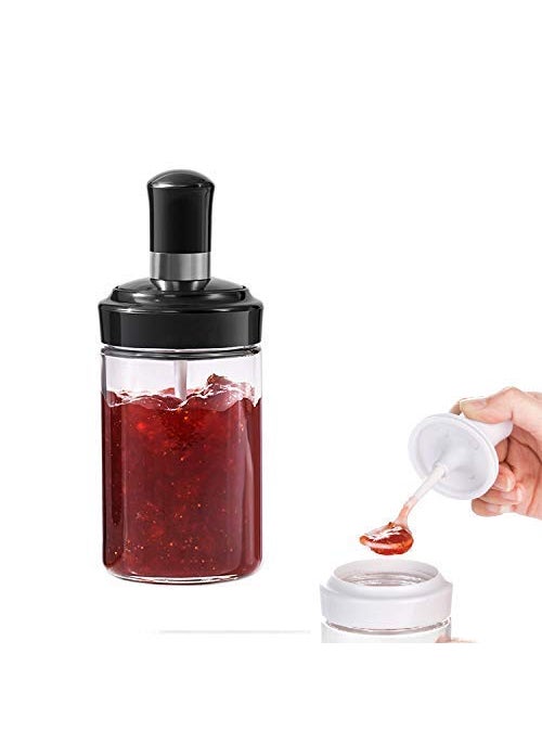 Niralasa Niralasa Kitchen High Borosilicate Glass Food and Pickle Storage Spice Jar With Spoon Honey Storage Spice Salt Sugar Storage Bottle Glass Container Jar 250ml  - Image 3