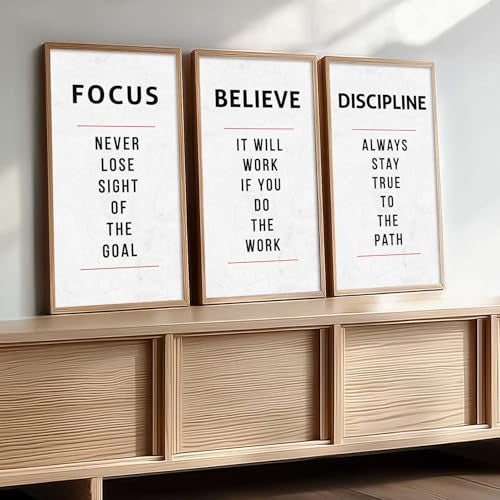 kotart – Motivational Quotes Wall Art For Office Décor Living Room | Motivational Quotes Poster With Frame | Quotes Wall Hanging Painting For Wall Décor Set of 3 (10x19 inch, A) - Image 5