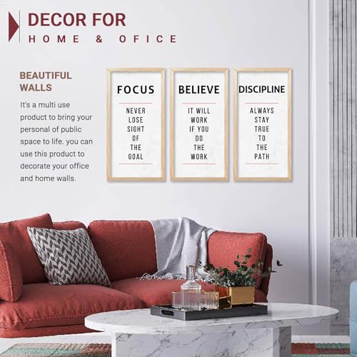 kotart – Motivational Quotes Wall Art For Office Décor Living Room | Motivational Quotes Poster With Frame | Quotes Wall Hanging Painting For Wall Décor Set of 3 (10x19 inch, A) - Image 3