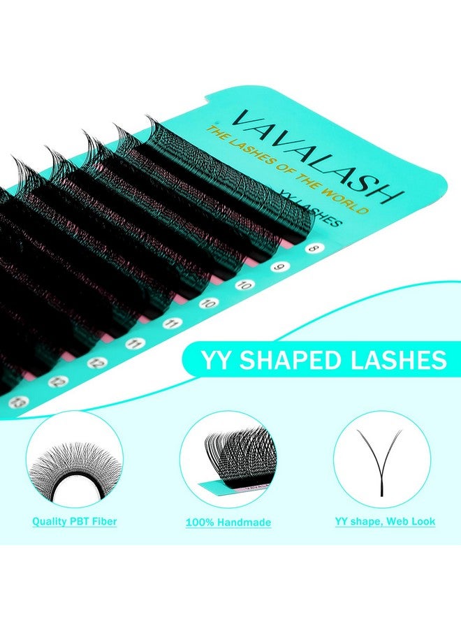 VAVALASH Y Lash Extensions C Curl 0.05mm 8-15mm Mix Tray Easy Premade Volume 4D Fans Eyelash Extension YY Type Natural Volume Lashes Extension Soft Matte Black Lashes (YY-0.05-C-8-15mm) - Image 2