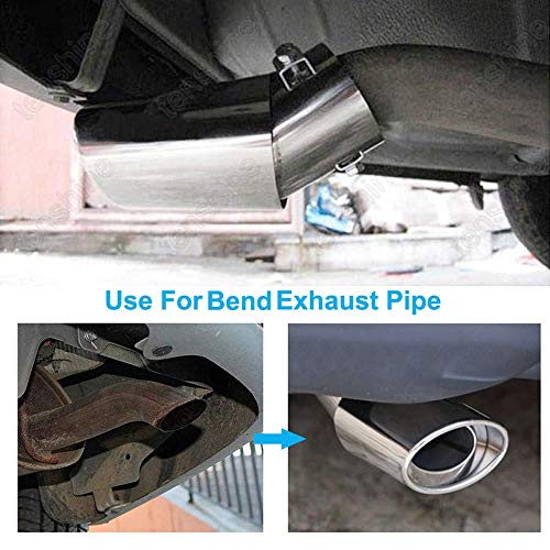Automaze Car Exhaust Tail Muffler Tip Show Pipe 60mm, Curved Oval, Stainless Steel - Image 5