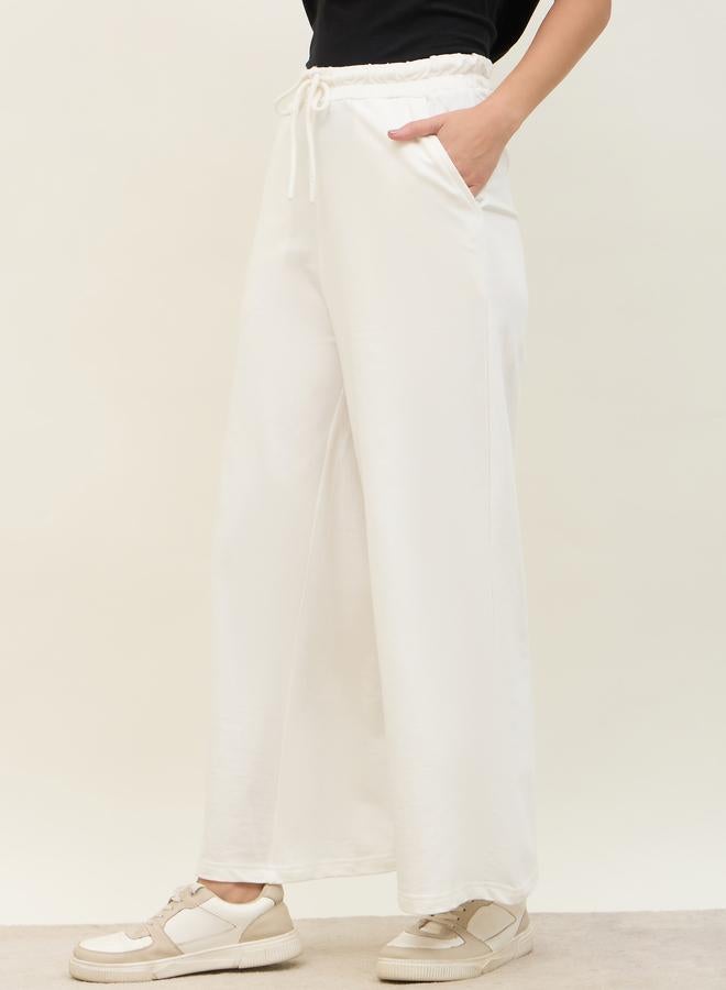 Styli Styli Solid Straight Leg Joggers with Drawstring - Image 3