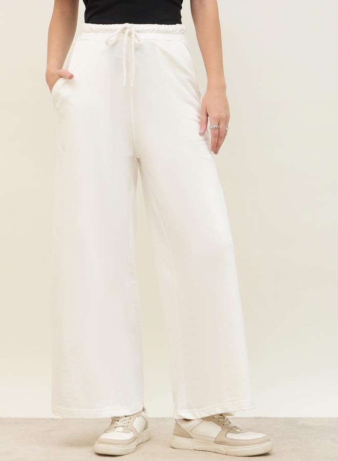 Styli Styli Solid Straight Leg Joggers with Drawstring - Image 2
