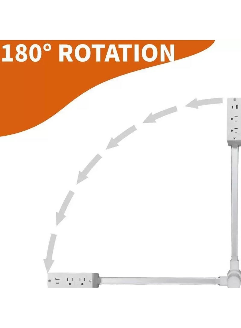 Electrical Outlet Extender. Access Hard-to-Reach Outlets! Features USB-A, USB-C, and 2 AC Outlets, Extends 22"-34", Rotates 180°. Use Behind Couches, Nightstands, Desks, and More. - Image 3