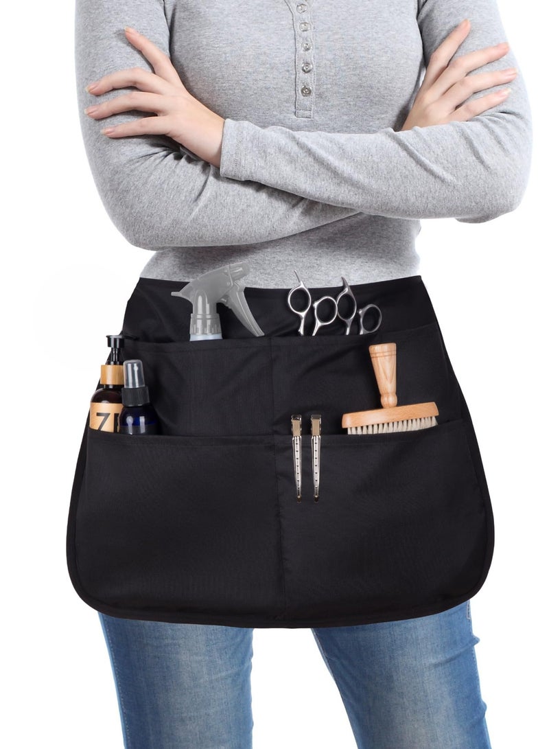 SYOSI Waterproof Hair Stylist Apron with 5 Pockets Professional Speed Cleaning Apron Server Apron Bleach-proof Half Waist Apron for Salons Cosmetology Groomers - Image 1