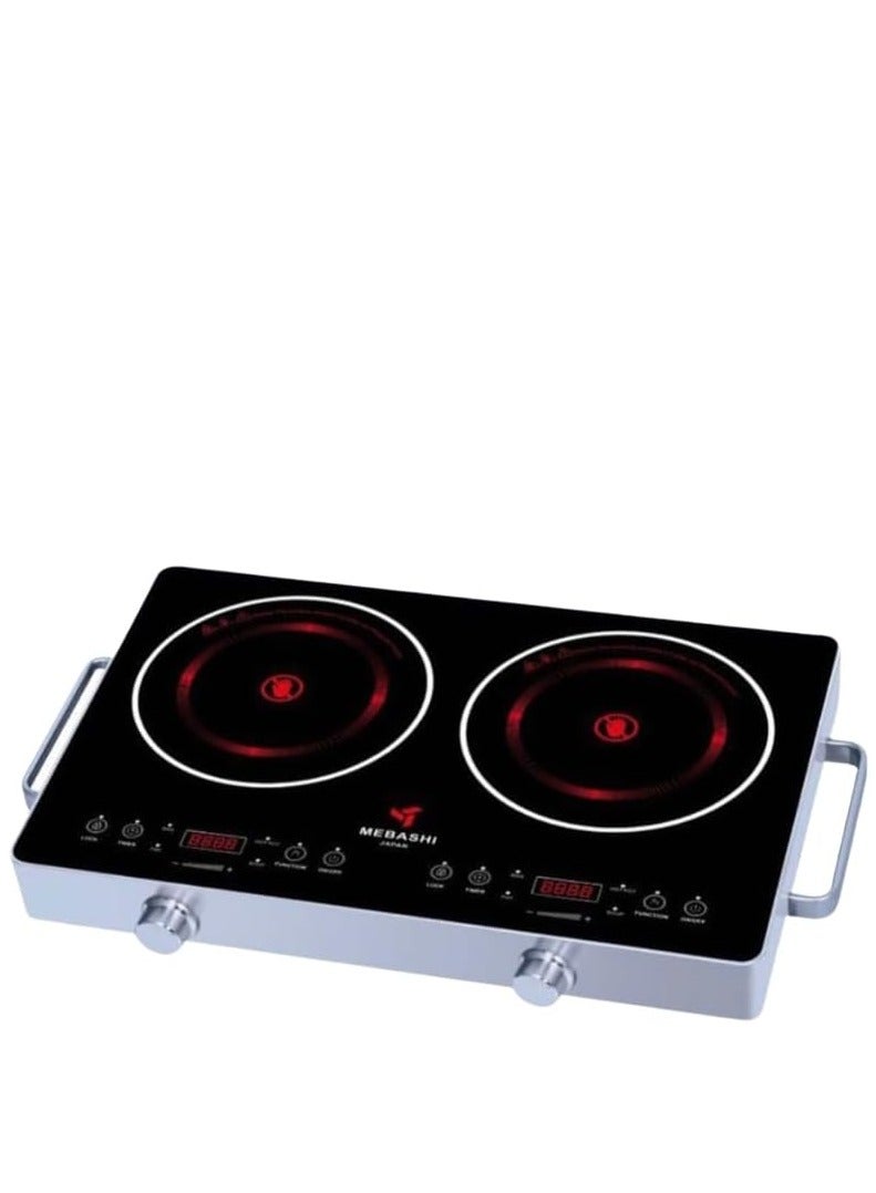 Infrared Cooker, Dual Burner, 8 Power Levels, Stainless Steel,(2800W) Silver (ME-IC124)