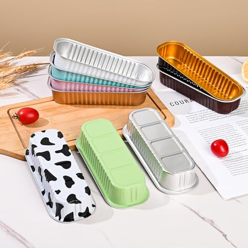 Findful Mini Loaf Baking Pans with Lids and Spoons (50 Pack, 6.8oz) Rectangle Aluminum Foil Baking Pans Tins Containers - Cupcake Containers Wrappers Cheesecake Creme Brulee Ramekins - Image 2
