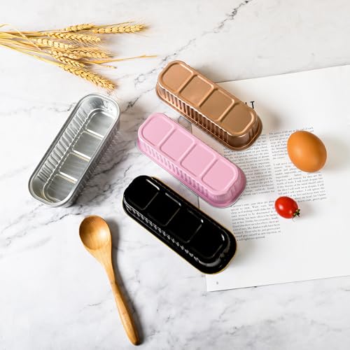 Findful Mini Loaf Baking Pans with Lids and Spoons (50 Pack, 6.8oz) Rectangle Aluminum Foil Baking Pans Tins Containers - Cupcake Containers Wrappers Cheesecake Creme Brulee Ramekins - Image 5