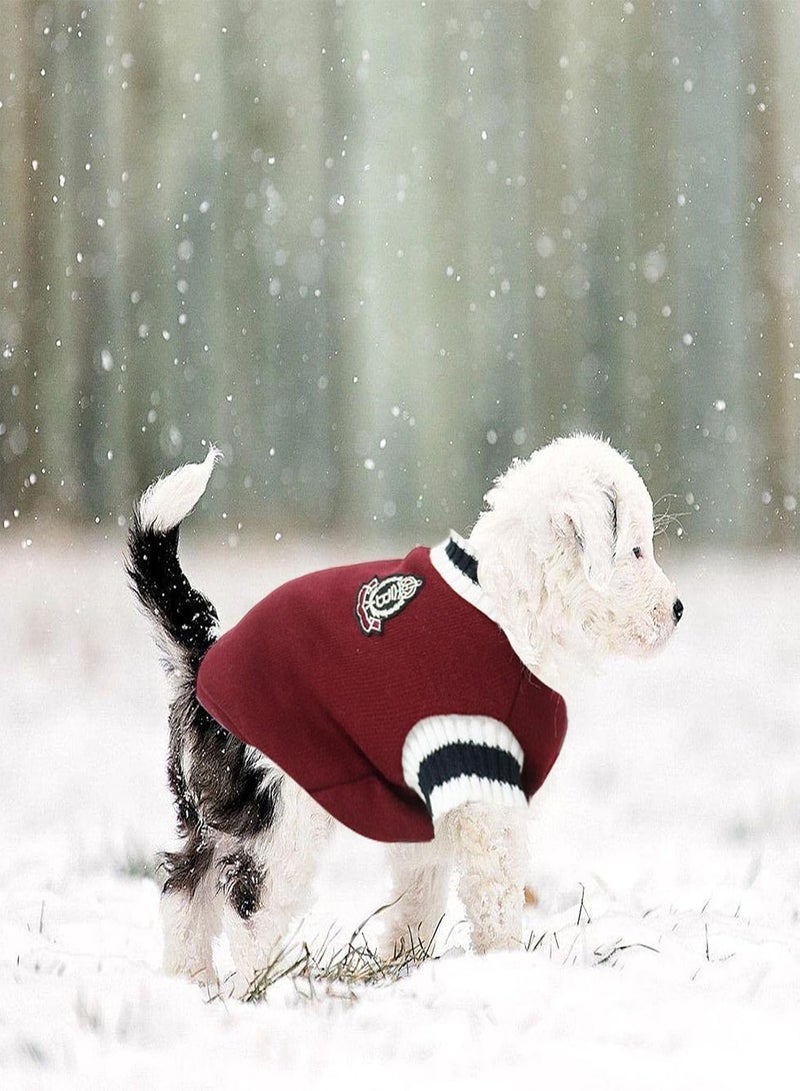 GGOOT Dog Knitted Sweater | Comfortable Warm Puppy Sweatshirt For College Style,Lightweight Warm Dog Thick V Neck College Style Pullover Sweatshirt Winter Clothes For Small Dogs Medium Dogs Large - Image 3