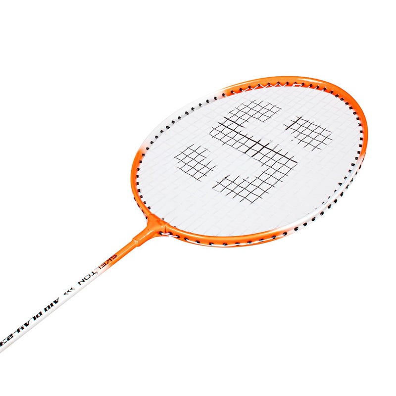 SKELETON Aluminum Badminton Light Weight Racquet,Shuttle Cock Pack of 3 | (White - Orange) - Image 3