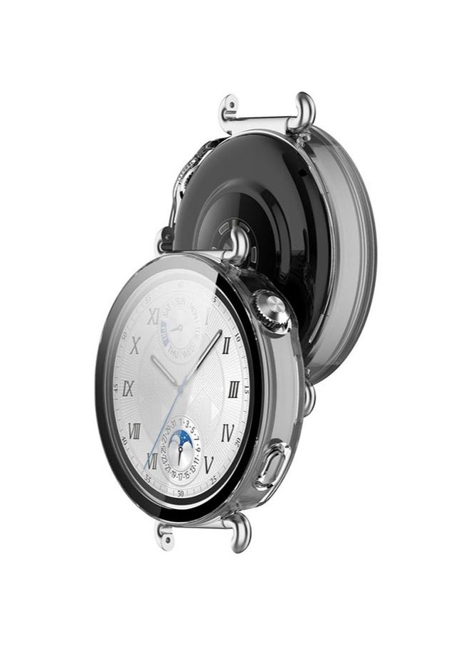 HL-Tech Case for Huawei Watch GT6 41mm Hard PC Case with Tempered Glass Screen Protector with Bumper Guard Protective Cover For Huawei GT 6 41mm (Clear) - Image 5