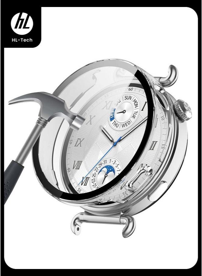 HL-Tech Case for Huawei Watch GT6 41mm Hard PC Case with Tempered Glass Screen Protector with Bumper Guard Protective Cover For Huawei GT 6 41mm (Clear) - Image 1