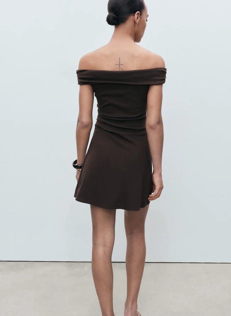 MANGO Off Shoulder Mini Dress