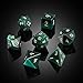 DNDND Cats Eye Gemstone Dice 7 PCS Green Stone Dice with Gorgeous Gift Case for DND Dungeons and Dragon Tabletop Game Green Cats Eye - Image 4