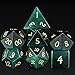DNDND Cats Eye Gemstone Dice 7 PCS Green Stone Dice with Gorgeous Gift Case for DND Dungeons and Dragon Tabletop Game Green Cats Eye - Image 2