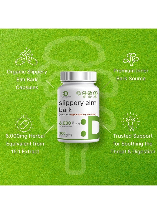 DEAL SUPPLEMENT كبسولات دييل سوبليمنت من لحاء البلوط الزلق، 6,000 ملغ لكل حصة - 300 حبة، مصنوعة من مسحوق لحاء داخلي عضوي - عشب طبيعي لتهدئة الحلق ودعم الهضم - غير معدّل وراثيًا - Image 4