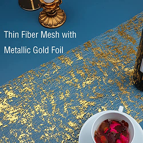 Snowkingdom Glitter Metallic Gold Table Runner 11 Inch x 49 Feet Thin Mesh Sparkle Runner Roll Table Decorations for Wedding Bridal Shower, Baby Shower, Christmas, Birthday Party （1PC） - Image 2