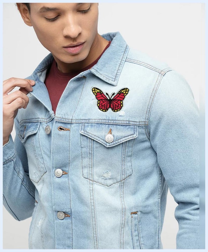 Generic Butterfly Applique Embroidered Sew-on Patch ; Size Small: 6.7cm x 5.2cm for Jackets, Bags, Caps, T-Shirts, Jeans, Outdoor Clothing (1 Piece). (Code: SBX-117) - Image 3