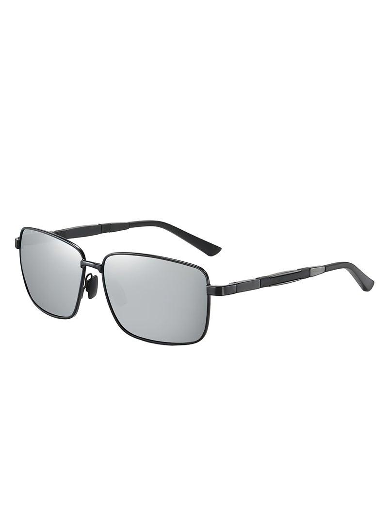 UV400 square polarized sunglasses, neutral lightweight metal frame men's sunglasses, suitable for desert driving, beach outdoor daily life - Image 1