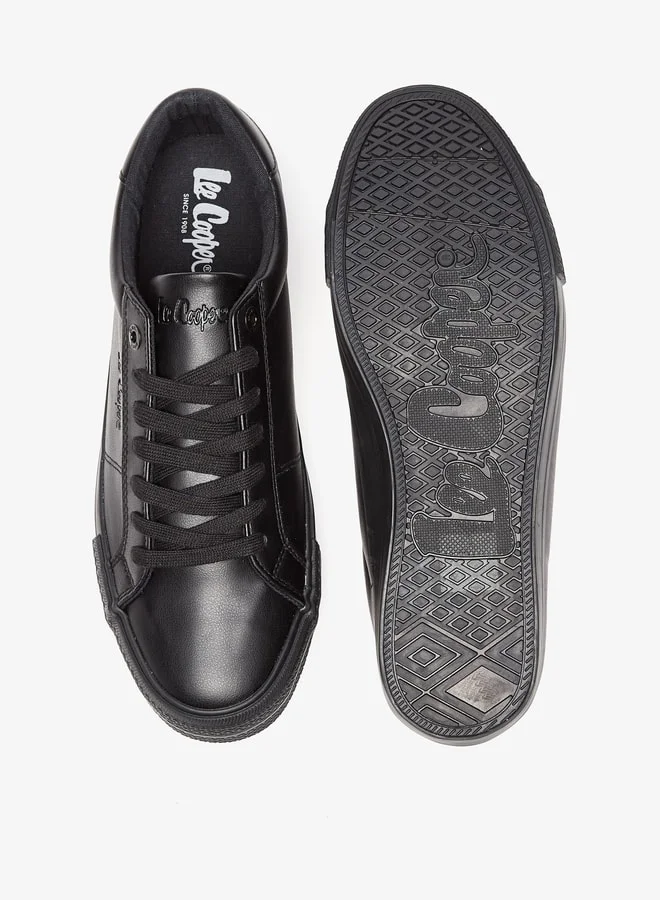 Lee Cooper Men's Monotone Low Ankle Sneakers with Lace-Up Closure