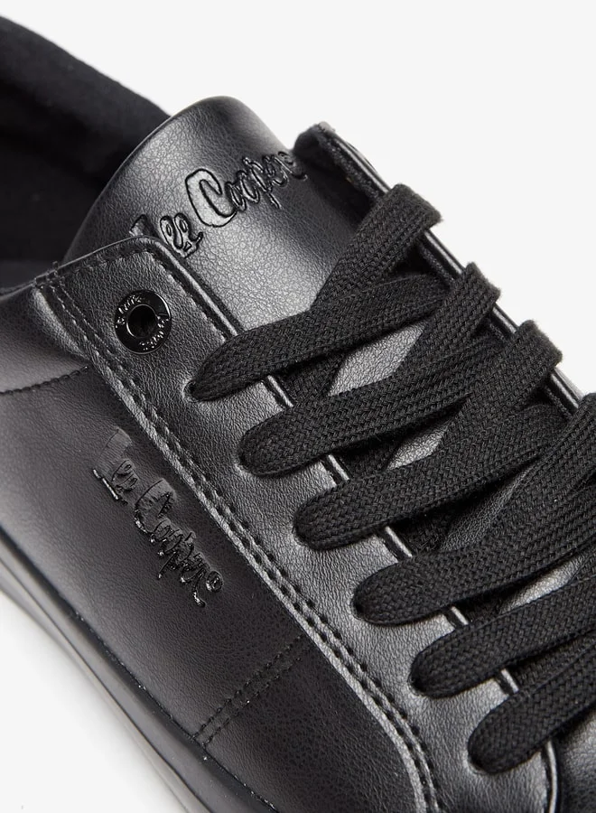 Lee Cooper Men's Monotone Low Ankle Sneakers with Lace-Up Closure