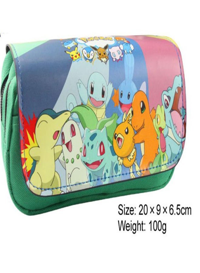 إسكدنيا Pokemon Printed Dual Compartment Pencil Case Green/Pink/Blue - Image 2