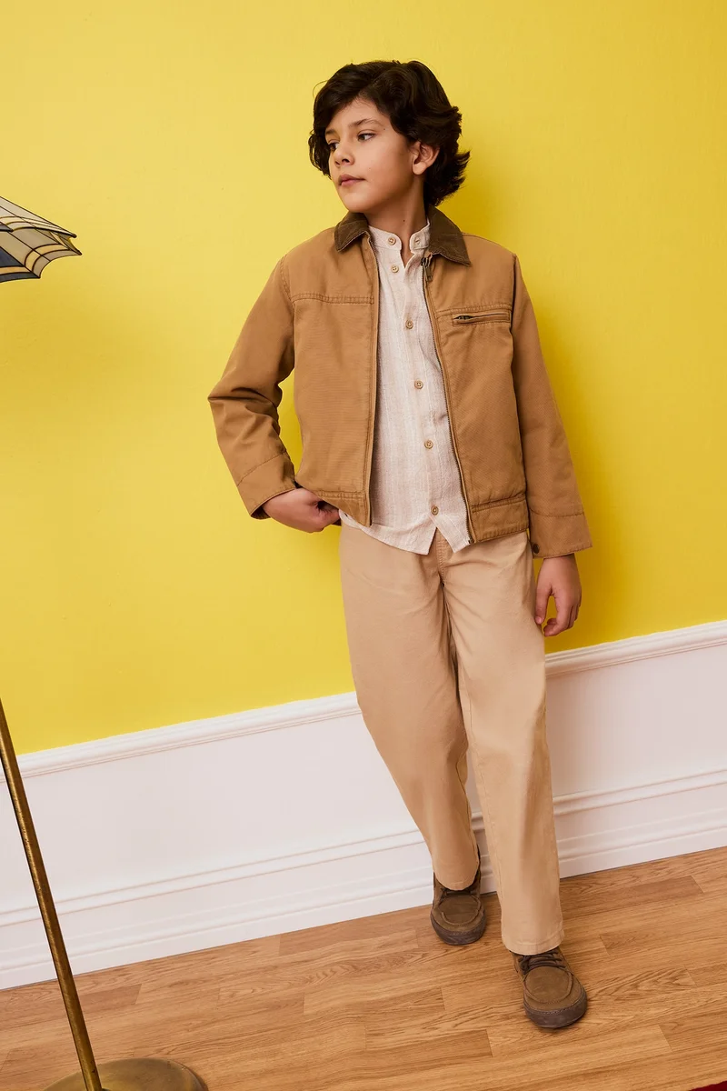 Defacto Boy Polo Collar Puffer Jacket