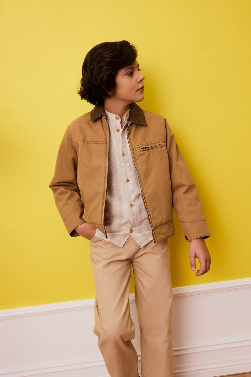 Defacto Boy Polo Collar Puffer Jacket