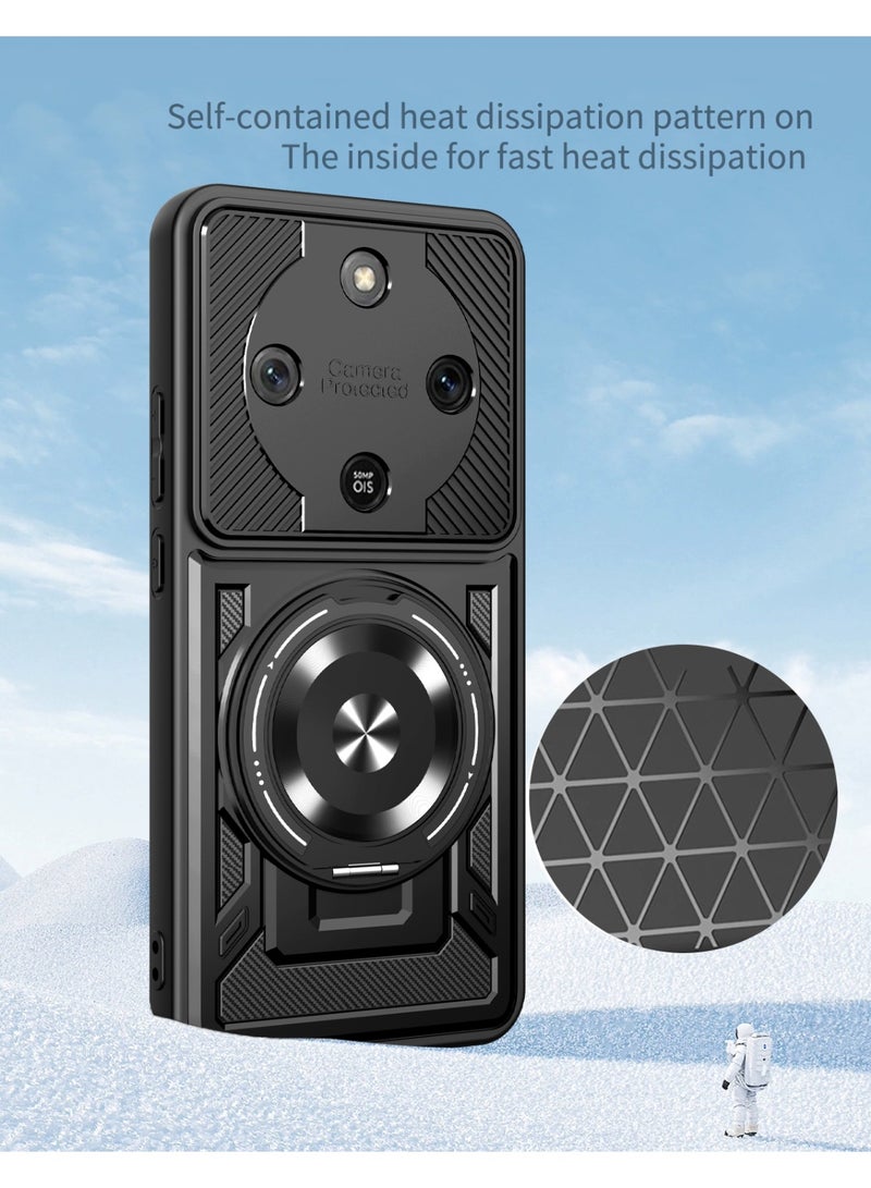 Case Cover Shock Resistant Protect Camera TPU + PC Compatible with Honor X9d (Black) - Image 2