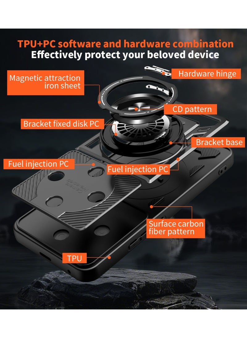 Case Cover Shock Resistant Protect Camera TPU + PC Compatible with Honor X9d (Black) - Image 5