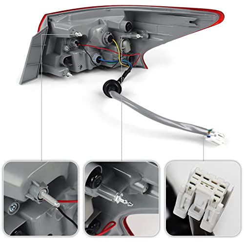 Huray Right Tail Light for Nissan Sentra 2016-2019, LED Taillight Tail lamp Rear Brake Lamp Replacement for 265503YU0A NI2805108, Passenger Side RH Outer - Image 4