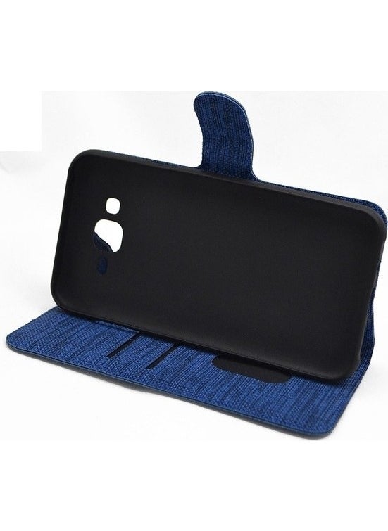 TahTicMer Apple iPhone 8 Case Wallet Fabric Credit Card Money Compartment Stand Sports Wallet Blue  - Image 3