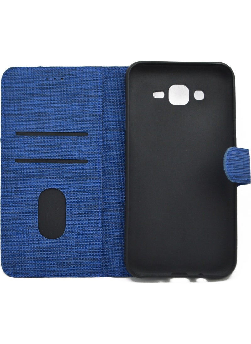 TahTicMer Apple iPhone 8 Case Wallet Fabric Credit Card Money Compartment Stand Sports Wallet Blue  - Image 2