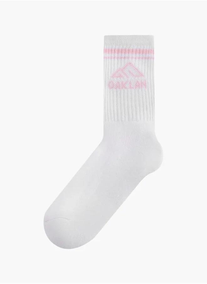 شو اكسبرس Girls Ribbed Crew Length Socks - Set of 5