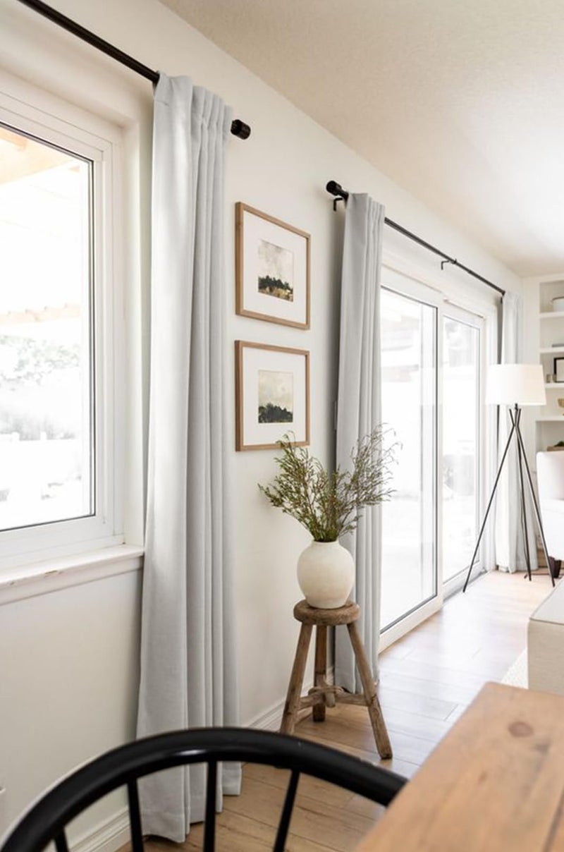100% Blackout Shield Linen Blackout Curtains for Bedroom 120 Inches Long, Back Tab/Rod Pocket Living Room Drapes, Thermal Insulated Blackout Curtains 2 Panels Set, 50" W x 120" L, Beige - Image 5