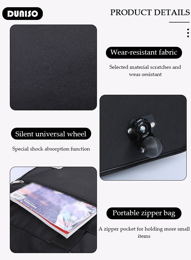 DUNISO Expandable Foldable Luggage Bag Suitcase Collapsible Rolling Travel Luggage Bag 3 Lays Waterproof Oxford Duffel Bag Suitcase with 5 Wheels, Lightweight Large Capacity Heavy Duty Spinner Carry-on Bag for Men and WomenTravel Business - Image 5