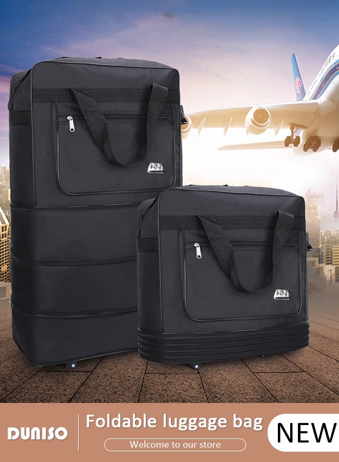 DUNISO Expandable Foldable Luggage Bag Suitcase Collapsible Rolling Travel Luggage Bag 3 Lays Waterproof Oxford Duffel Bag Suitcase with 5 Wheels, Lightweight Large Capacity Heavy Duty Spinner Carry-on Bag for Men and WomenTravel Business - Image 1