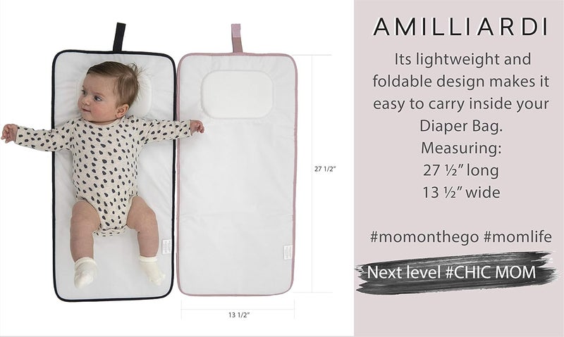 AMILLIARDI Portable Diaper Changing Pad Stylish & Chic for Travel - Image 2