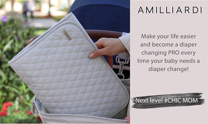 AMILLIARDI Portable Diaper Changing Pad Stylish & Chic for Travel - Image 4