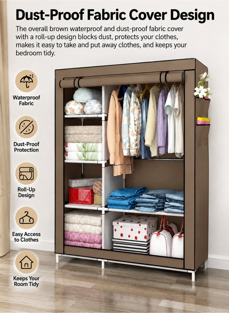 EXCLIFE Premium Wardrobe Clothes Storage Organizer Fabric Wardrobe For Clothing - Image 3