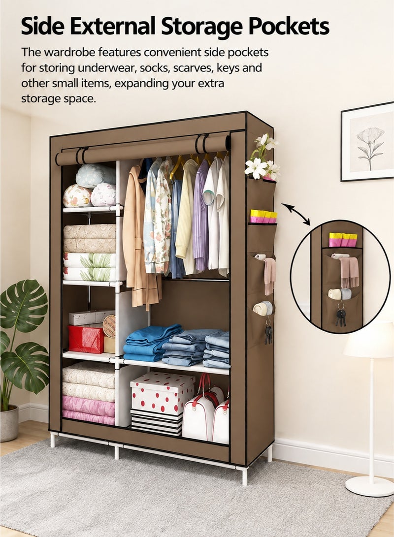 EXCLIFE Premium Wardrobe Clothes Storage Organizer Fabric Wardrobe For Clothing - Image 5