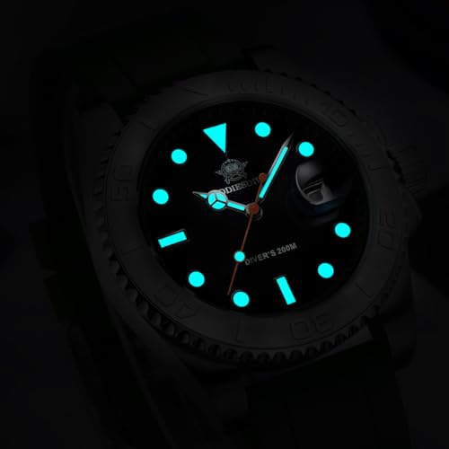 ADDIESDIVE Analog Wrist Watches for Men and Women 41MM Large Dial BGW9 Luminous 200M Waterproof Casual Stylish Business Waterproof Orange Rubber Band Watch - Image 4