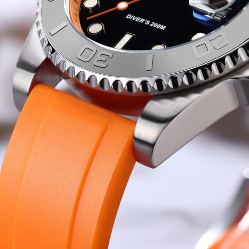ADDIESDIVE Analog Wrist Watches for Men and Women 41MM Large Dial BGW9 Luminous 200M Waterproof Casual Stylish Business Waterproof Orange Rubber Band Watch - Image 3