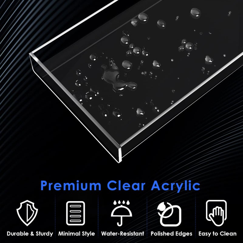 MaxGear MaxGear Acrylic Vanity Tray, Clear Bathroom Storage Tray for Countertop, Toilet Tank, and Bathtub – Perfect Organizer for Perfume, Soap, Towels, Tissue, Candles, and Plants, 11.8 × 5 × 1.2 Inches  - Image 3